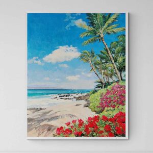Pintura La Palmera Floreciendo 81x102 cm