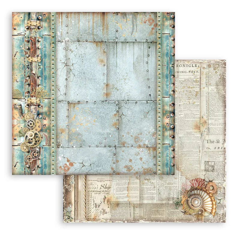 Colección Papeles Scrap Backgrounds Selection Songs Of The Sea Stamperia - Imagen 5