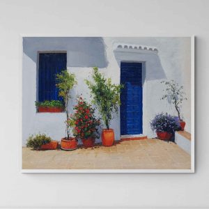 Pintura El Portal y Sus Flores 81x102 cm