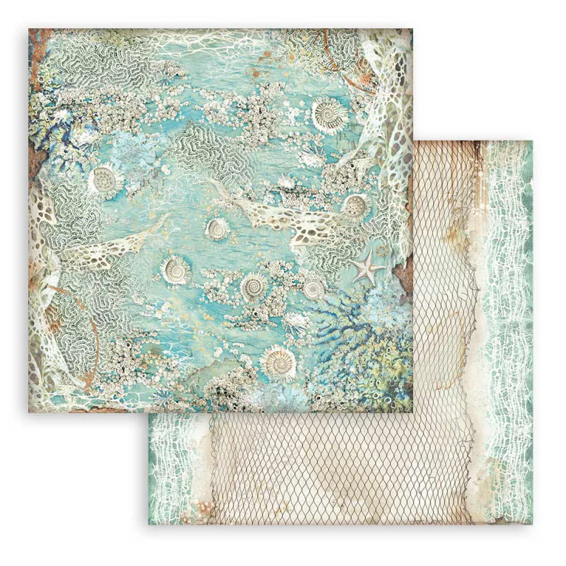 Colección Papeles Scrap Backgrounds Selection Songs Of The Sea Stamperia - Imagen 6