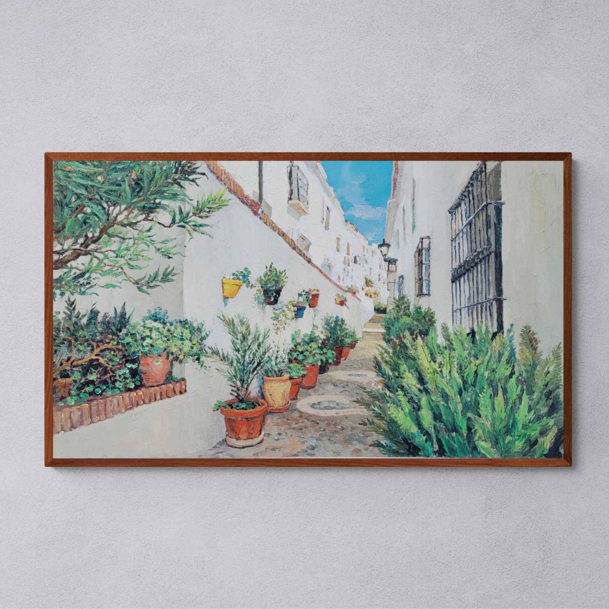 Pintura La Calle de Las Flores 27x120 cm - Imagen 2