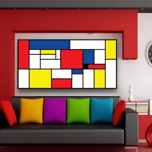 Cuadro abstracto geometrico estilo Piet Mondrian