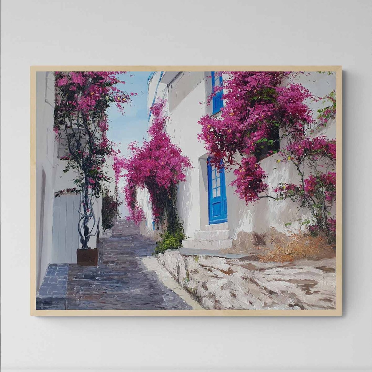 Pintura La Calle de las Flores 81x102 cm - Imagen 7