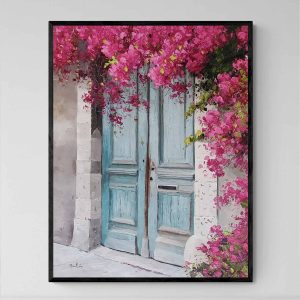 Pintura La Puerta de la Buganvilla 81x102 cm