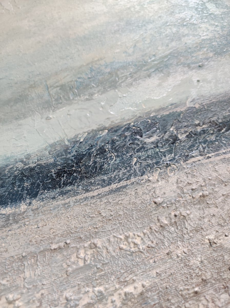 CUADRO PINTADO "MARINA ABSTRACTA SUAVE" 140X70CM - Imagen 7