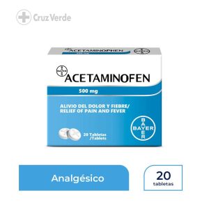 Acetaminofen Bayer 500mg 20 Tableta