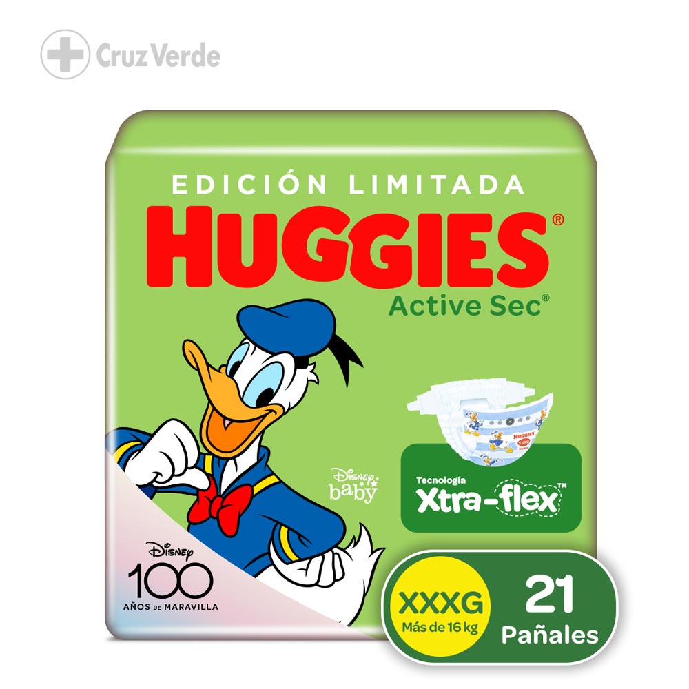 Huggies Pañal Active Sec Talla Xxxg 21 Unidad