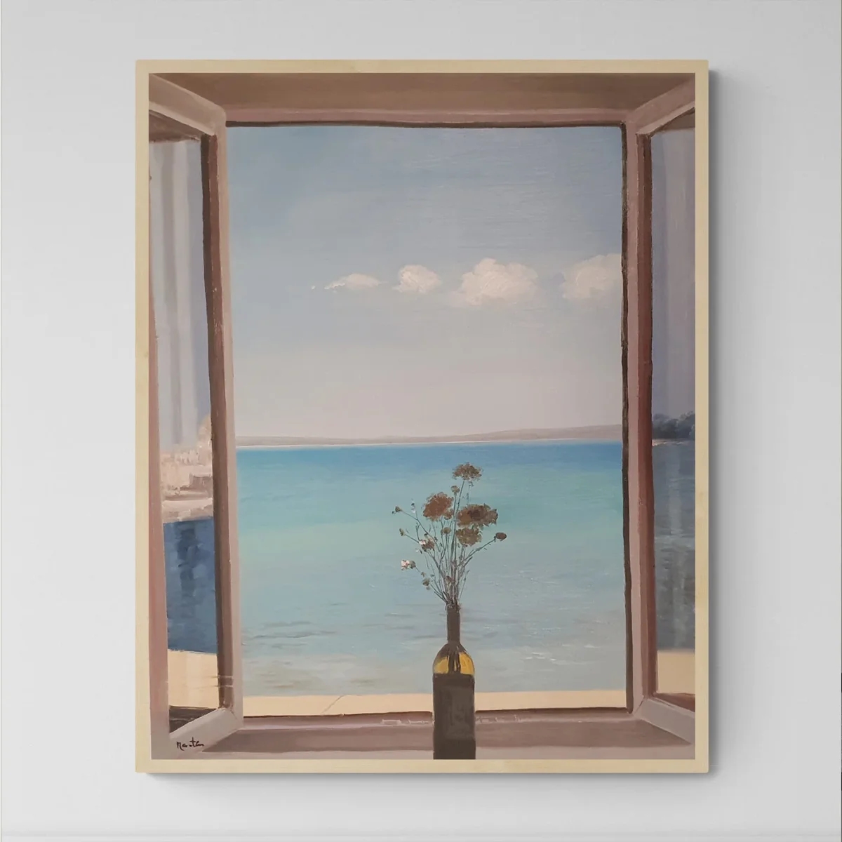 Pintura El Jarrón Con Vistas 81x102 cm - Imagen 5