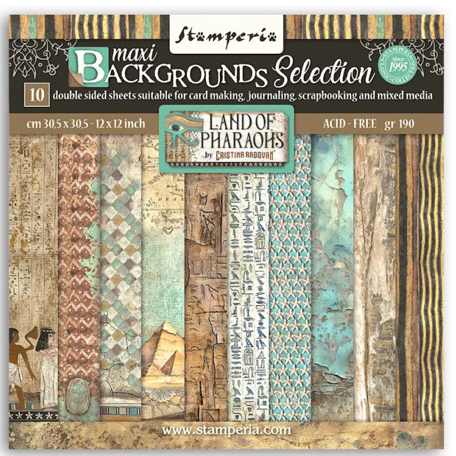 Colección Papeles Scrap Background Tierra De Faraones Stamperia