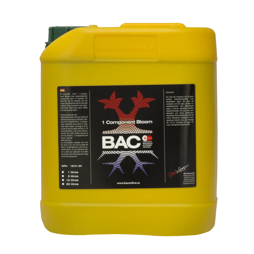 BAC 1 COMPONENT BLOOM 5L - FERTILIZANTE MINERAL DE FLORACIÓN - Imagen 2