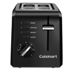 Tostadora de plástico compacta para 2 rebanadas