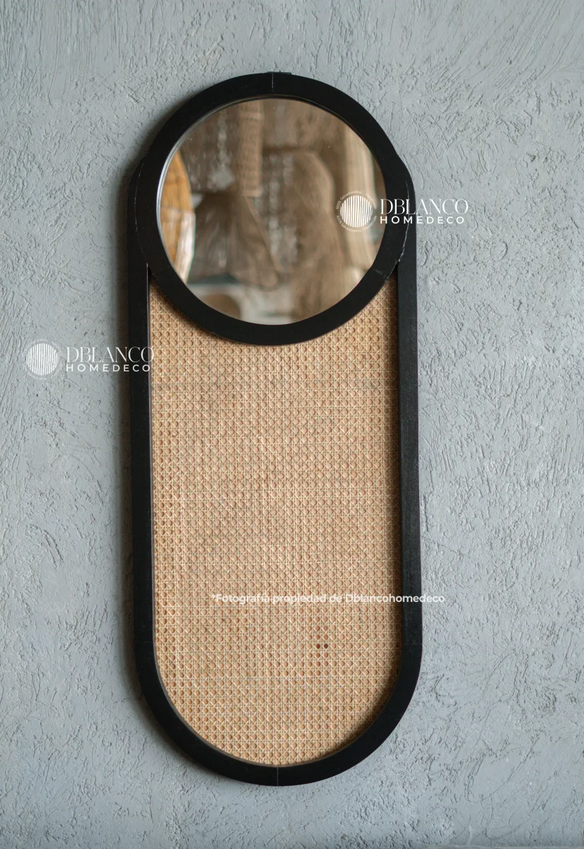 MIRROR BLACK RATTAN OVALADO (ESPEJO) - Imagen 2