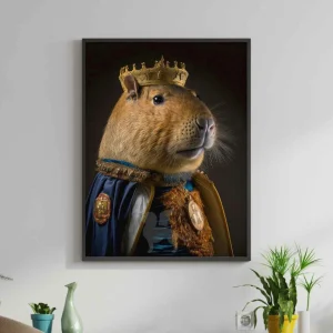 Cuadro de animales con ropa , hámster