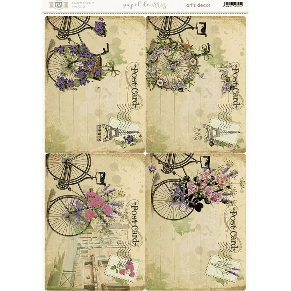 Papel De Arroz Postales Artis Decor - Imagen 2