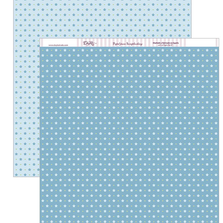 Papel Scrap 278 Fondo Estrellas Y Lunares Dayka Trade - Imagen 2
