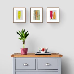 Conjunto de 3 obras abstractas mini