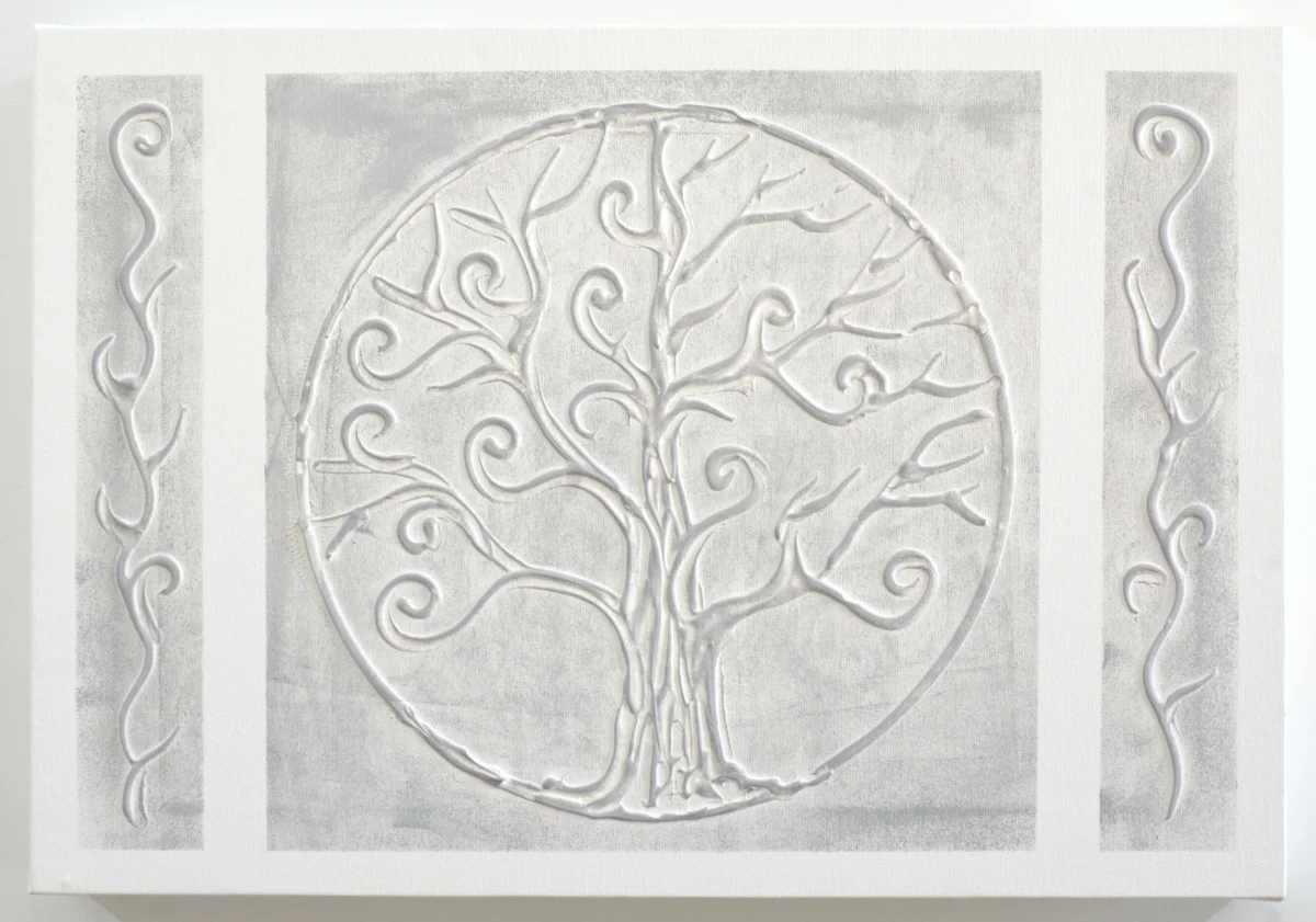 Tapa de Contador 30x45cm (Medida Interior) Pintada a Mano, 100% Original, Minimalista, Árbol de la Vida, Incluye Tornillos y Tacos - Imagen 6