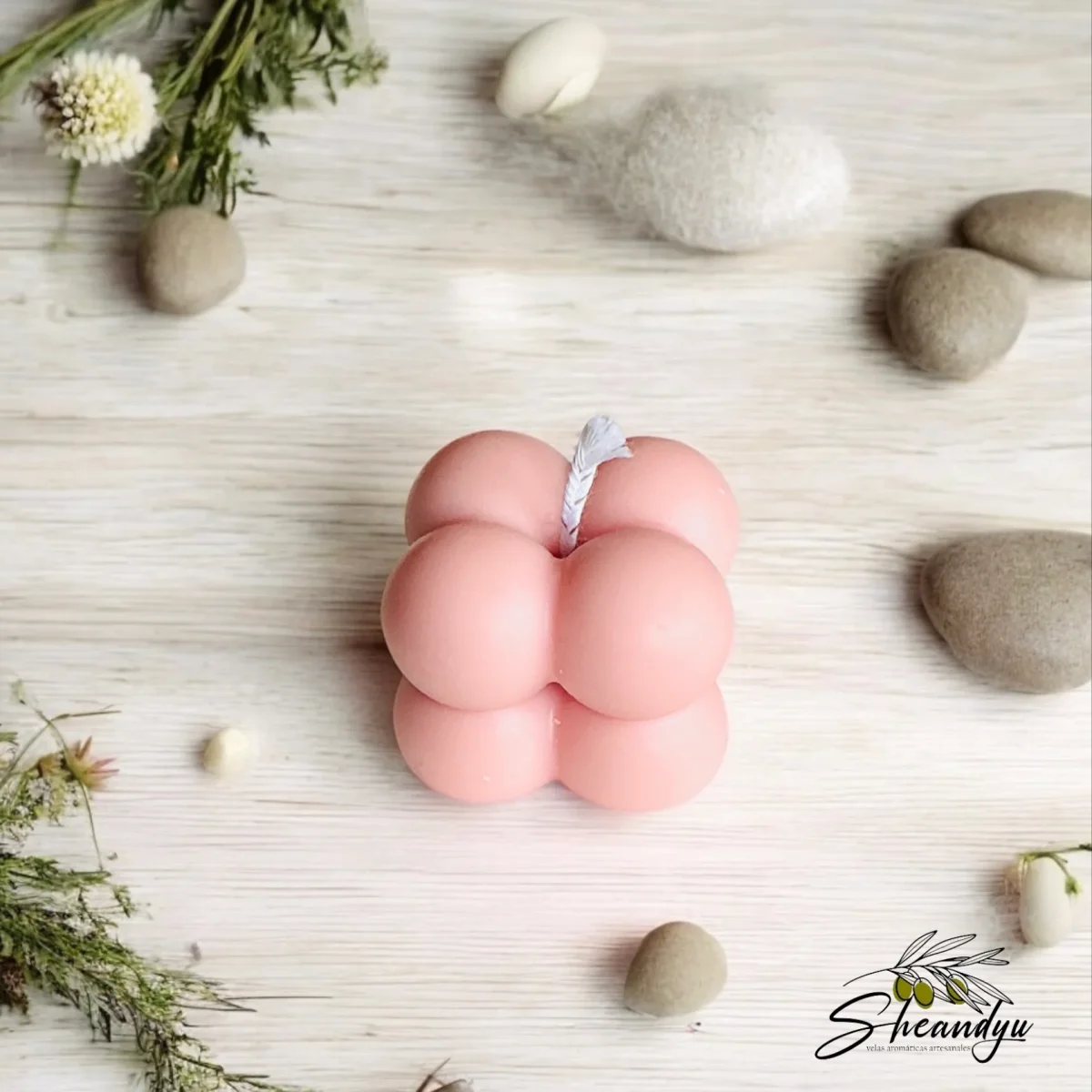 Vela Cera Soja Decorativa Mini Cubo Bolas - Imagen 4